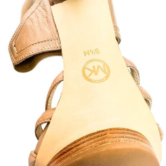 Michael Kors Strappy Brown Platform Stiletto Heel Sandal Size 9.5 Mint - Picture 6 of 7